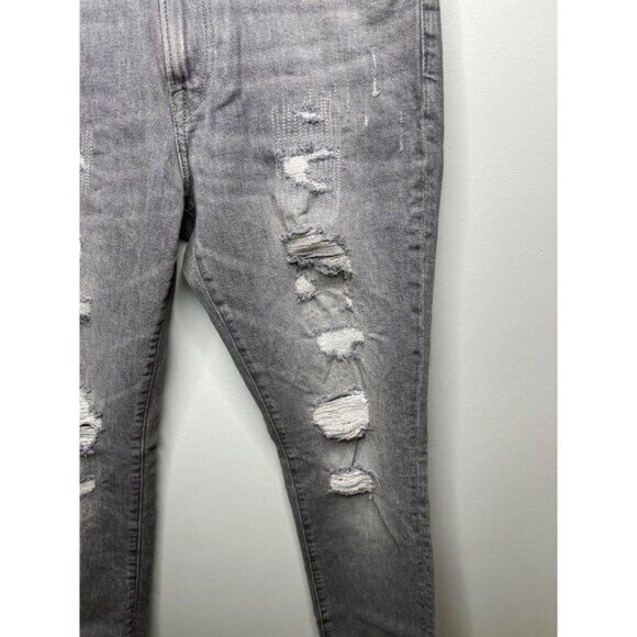 H&M Mens Distressed Moulante Grey Skinny Jeans Cotton/Elastane Size 32/32 - Picture 5 of 13